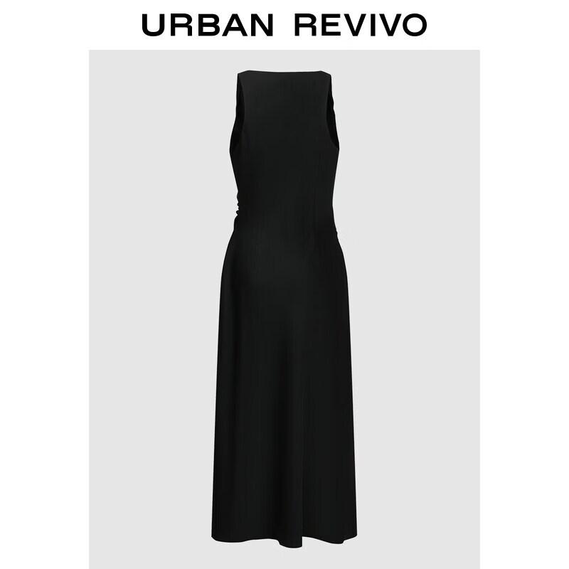 UR Elegant Drape Neck Pleated Waist Dress