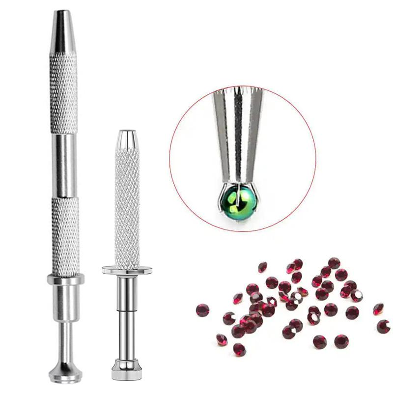 1 Stück Chirurgenstahl Professioneller Push-In-Spritzentyp Quad Prong Kleiner Perlenhalter Greiferkugelfänger Körperpiercing-Werkzeug