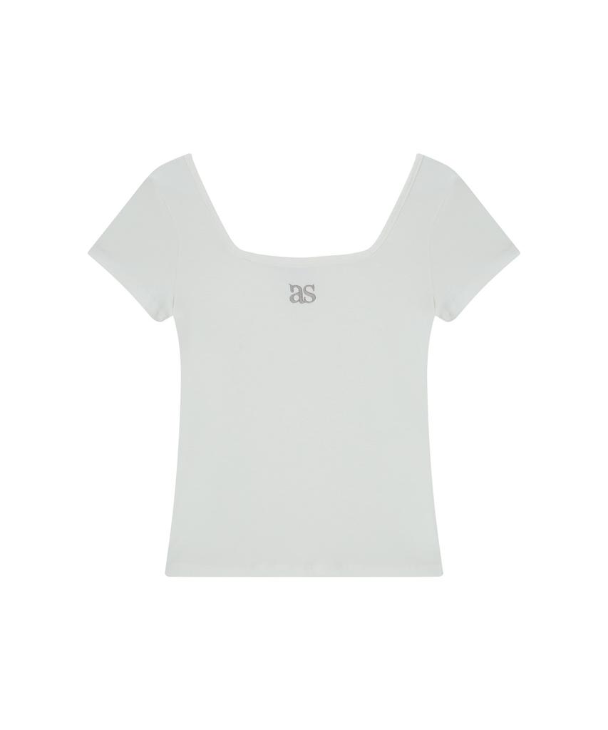 Aejeuon Square Line Tee / White