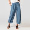 New Women's High Waist Cotton Linen Harem Pants, Loose Wide Leg Cropped Trousers for Women, European American Style