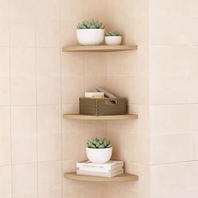 Felimoa 25cm Corner Shelf, Wall-Mounted, Decorative Shelf, Set of 3