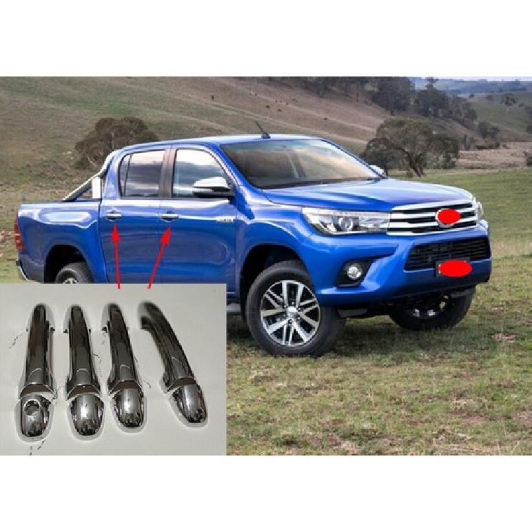 Накладки на ручки наружных боковых дверей для Toyota Hilux Revo 2015-2025 Комплект из 8 штук