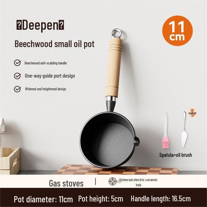 Vertiefter Gusseisen Eier- & Öl-Träufeltopf - Spritzfreies Design mit flachem Boden