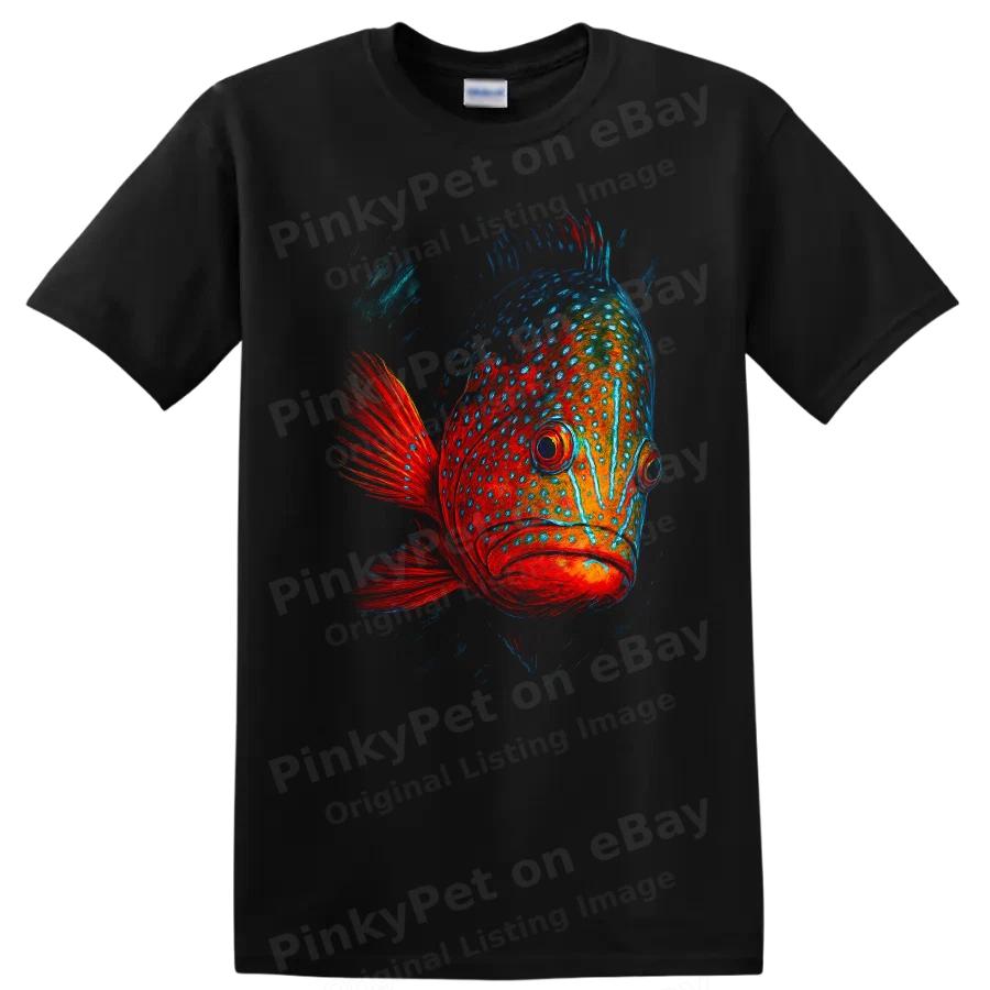 Colorful Fish Art T Shirt Bright Ocean Fish Design w/ Unique Tee