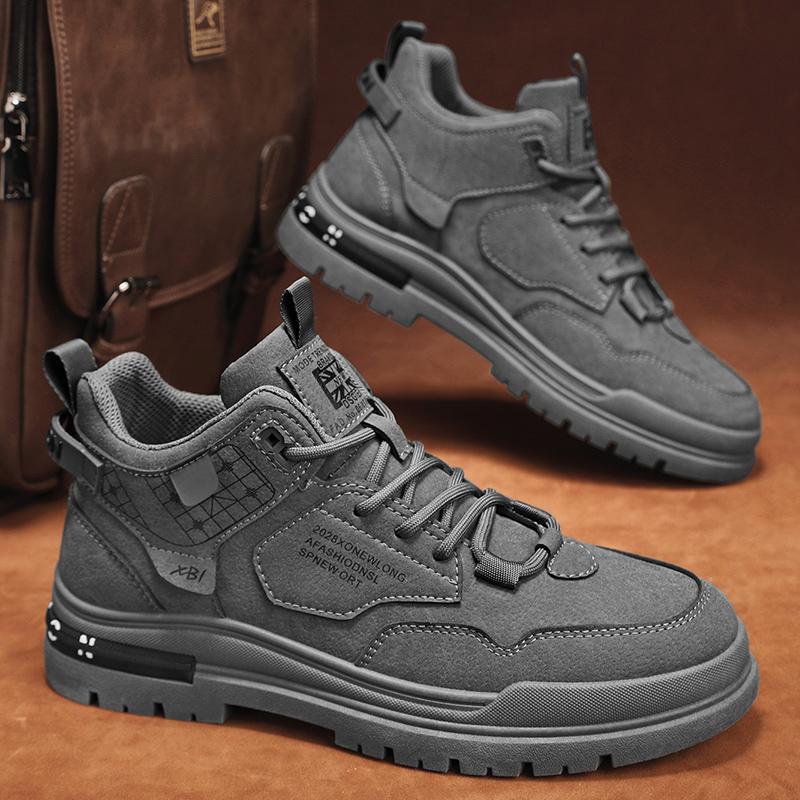 Autumn 22 New Outdoor Shoes High Top Martin Shoes Casual Trend Youth Locomotive Leather Shoes 39