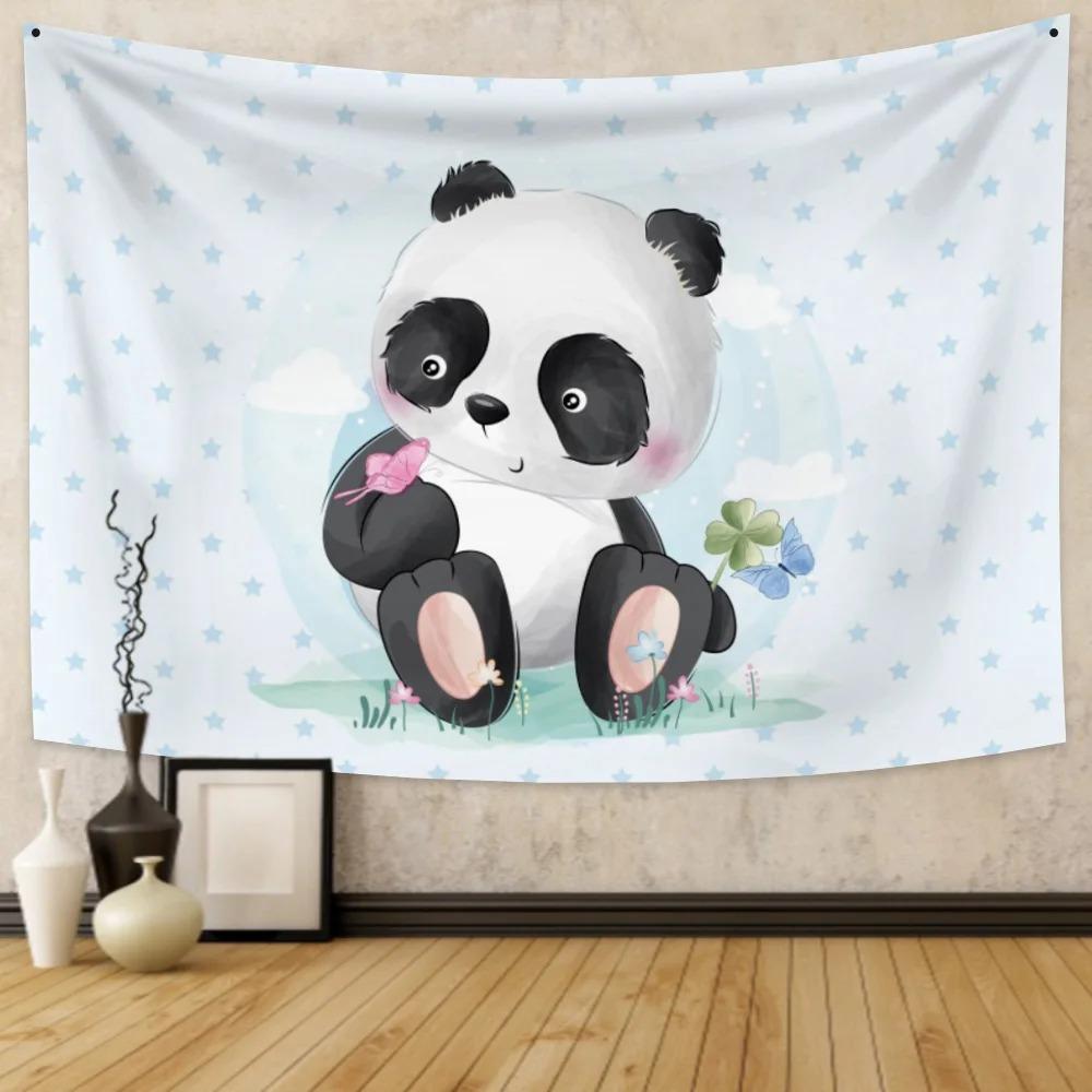 Китайский панда милый декоративный гобелен домашний декор стены офис гостиная гобелен — фото 6