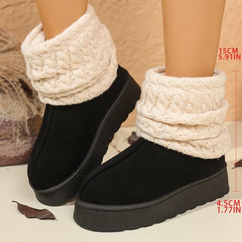 Fashion Snow Boots Women 2025 Winter New All-match Velvet Thickened Warm Waterproof Non-slip Fashion Platform Trifle