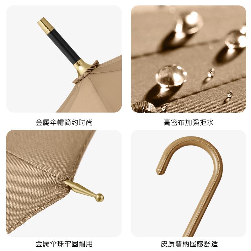 Long-handled anti-wind umbrella, large 16-bone literary woman, light and easy to carry, anti-wind umbrella characters