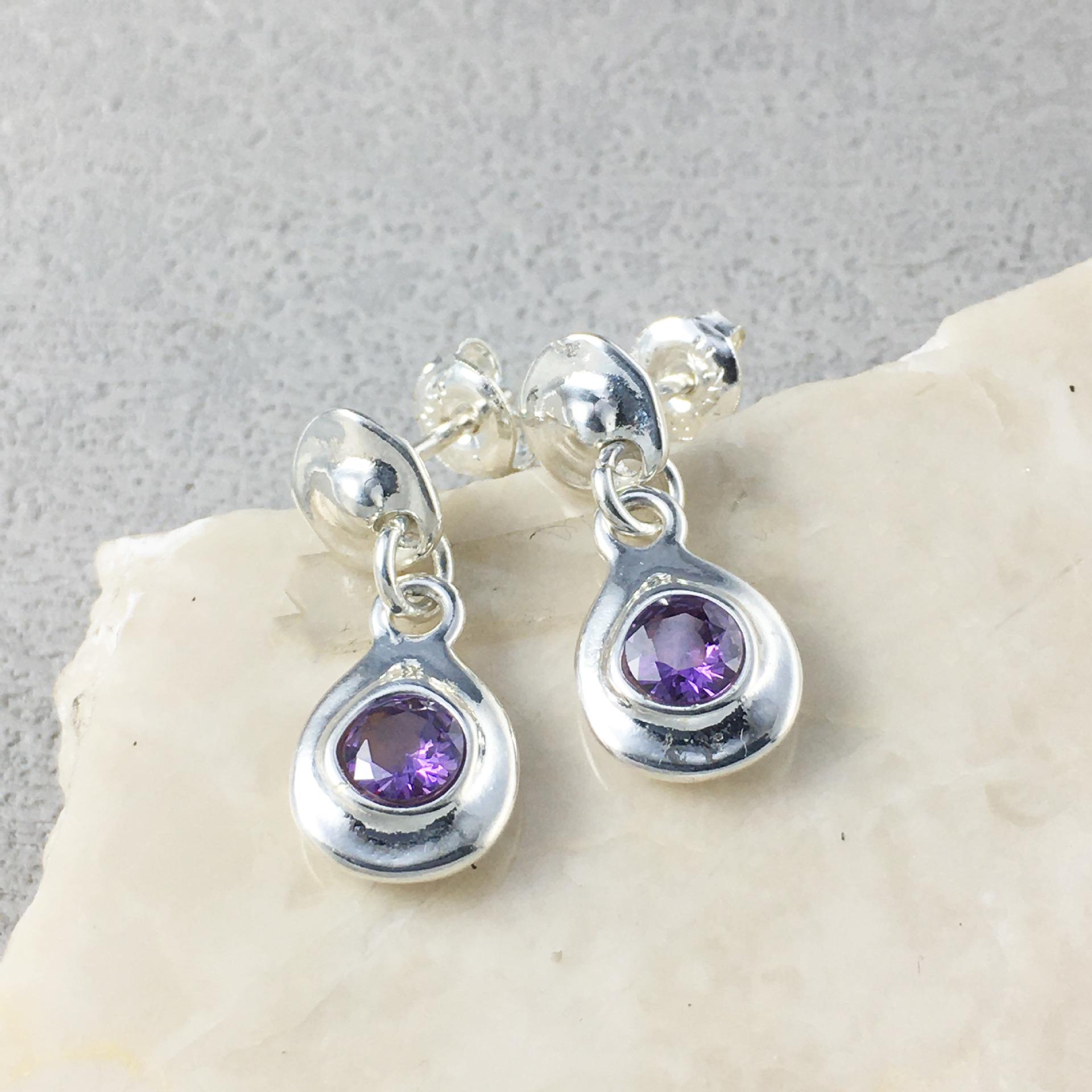 UNOde50 2024 Exquisite Purple Gemstone Women s Earrings - Romantic Spanish Jewelry Gift ED 0086