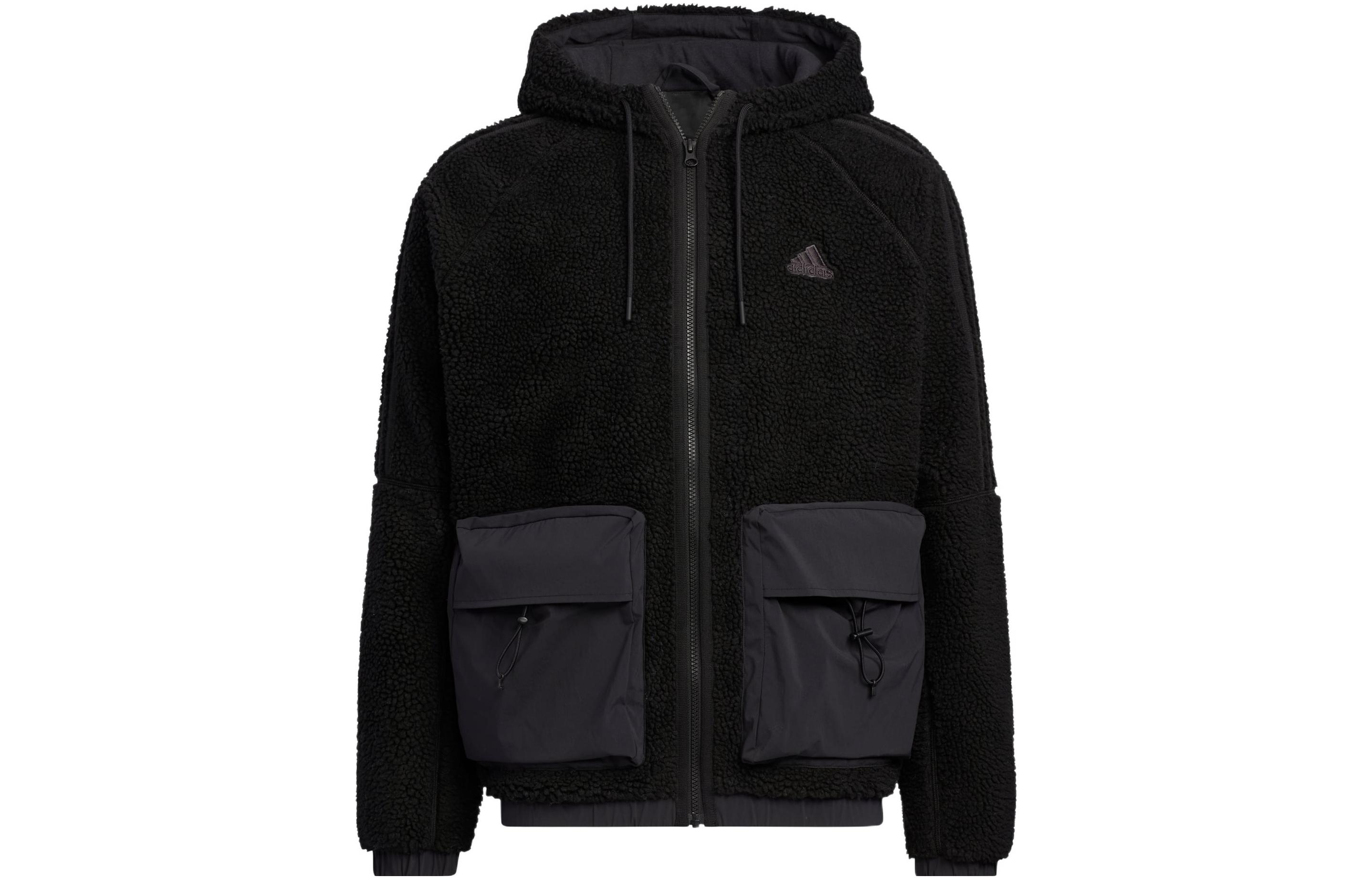 Adidas Velvet Jackets Men s Black Hooded Moderate HR4440 L