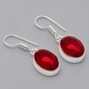Mozambique Garnet Oval Shape Gemstone Earrings Handmade Antique Jewelry 1.20"