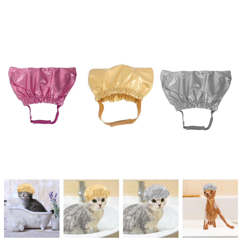 Reusable Pet  Bathing Cap Adjustable Rubber Band Ear Protection Pet Cap Dog Earmuffs  Pet Lover