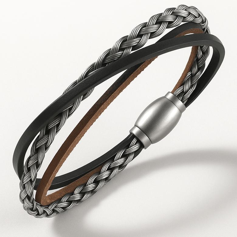 Mark-4 Layered Leather Bracelet (3T3C)