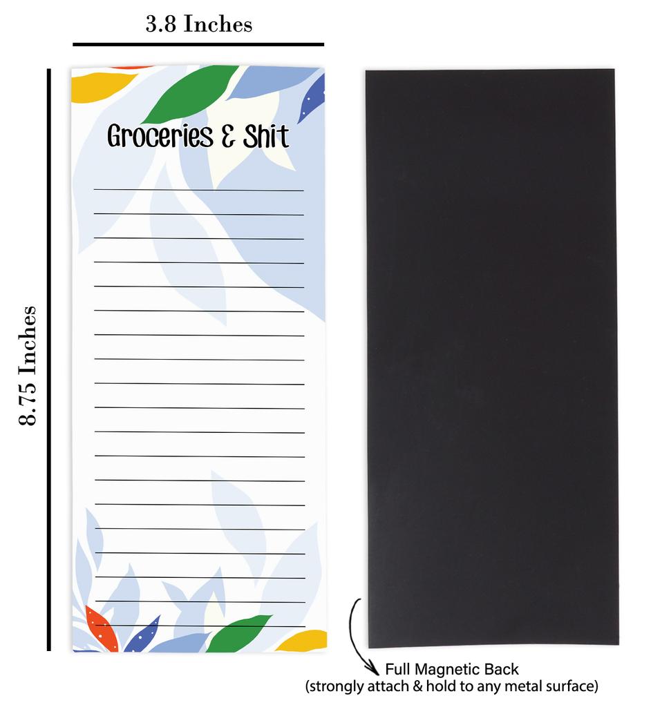 Inkdotpot Pack of 6 Funny Magnetic Dry Erase List For Fridge, Wipe Clean w  NoStain, Quick Notes Shopping & Grocery List Whiteboard for Fridge