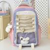 Schoolbag Wear-resistant Practical Student Schoolbag Large Capacity Bar Pain Bag Two-dimensional Transparent Pain Bag Dopamine Color Scheme Backpack