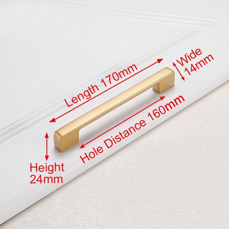 KAK Europäischer Stil Mattes Gold Schrankgriffe Massive Aluminiumlegierung Küchenschrank Griffe Schubladengriffe Möbelgriff Beschläge