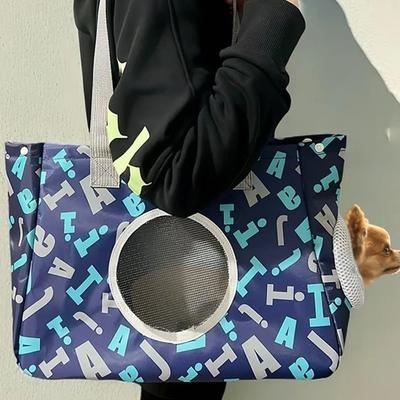 Portable Cat Carrier Bag Large Capacity Oxford Pet Outing Bag Cartoon Pattern Waterproof Cat Carrying Bag for Cats Dogs Puppy