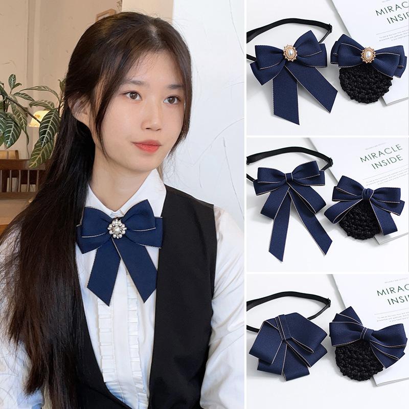 Collar Flower Female Professional Head Flower Set Bank Bow Tie Industrial And Commercial Postal Mail Storage Teller Blue Shirt Jk Tie Accessories