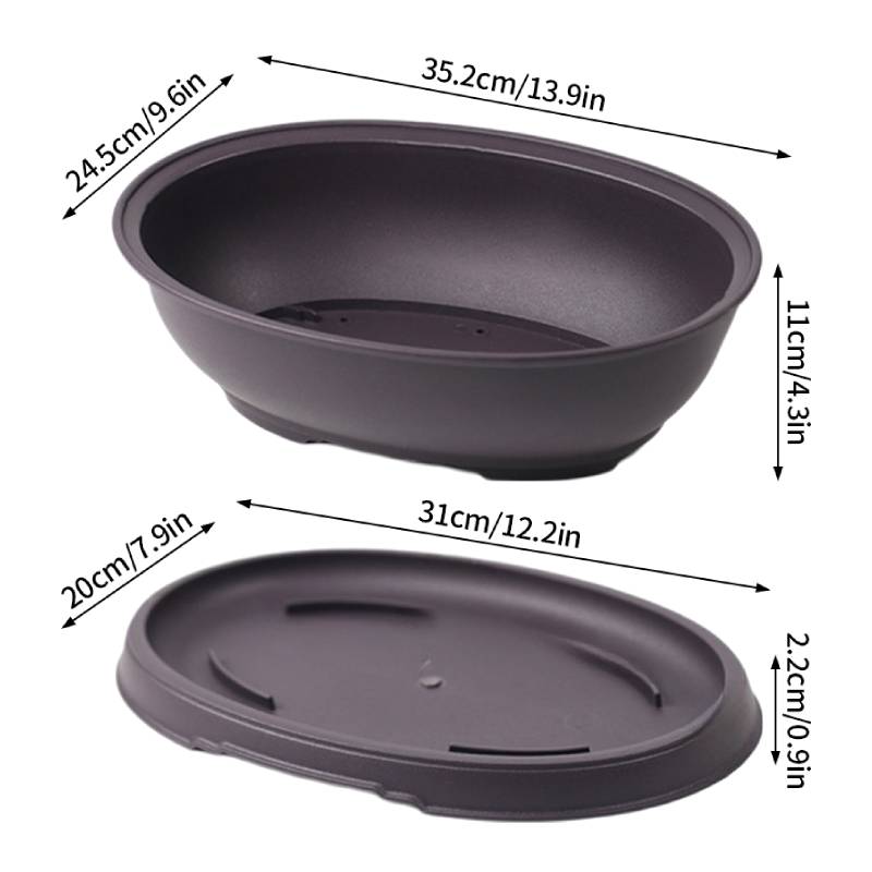 Plastic Flowerpot Succulent Plants Pot Decorative Collection Nursery Pots Garden Balcony Plants Bonsai Pot Rectangle Potted Vase