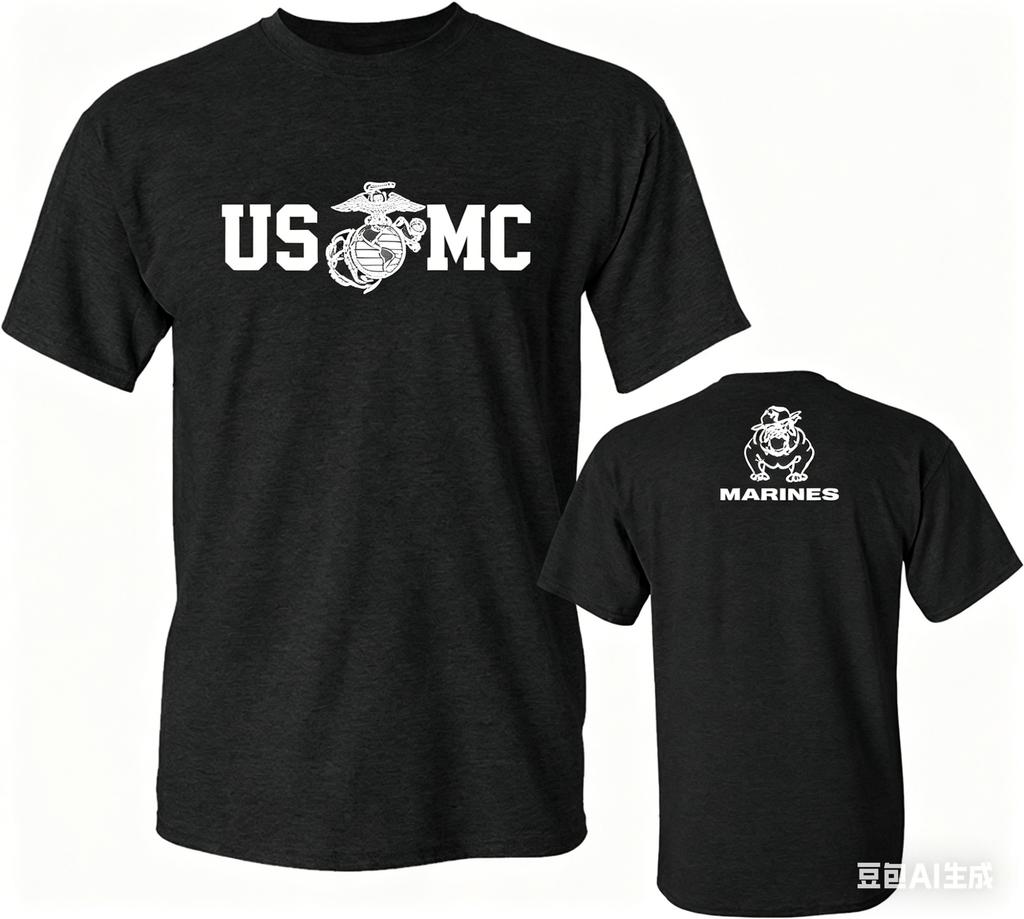 2026 Summer Unisexs Us Marine Corps Military Letter Printed Round Neck Tshirt 100 Cotton Casual Outdoor Short Sleeve