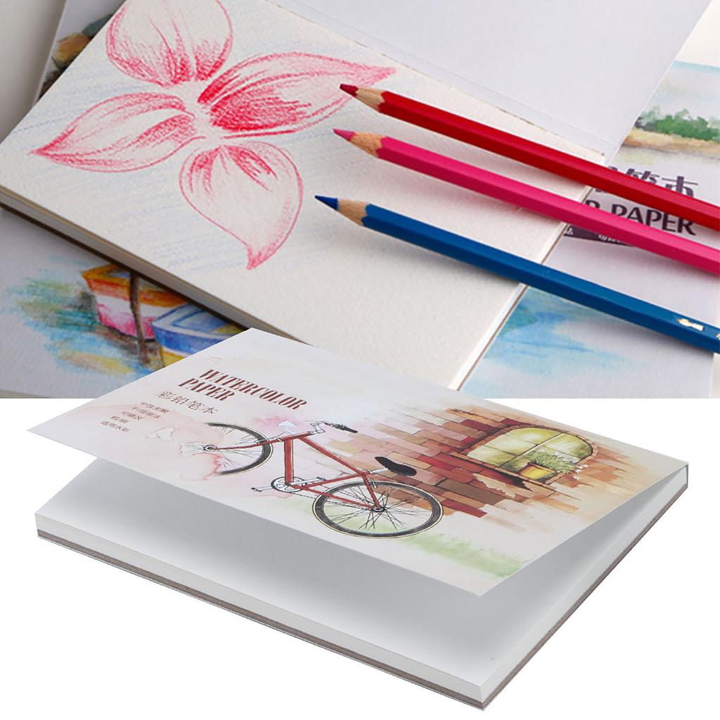 Aquarellpapierblock, Skizzenbuch, wasserlösliches Buntstiftpapier, Malwerkzeuge (Groß)