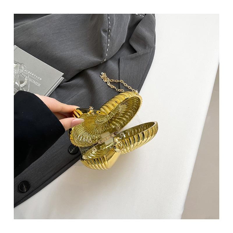 Acrylic Seashell Design Fashion Messenger Bag Stylish Shoulder Crossbody Chain Bag Perfect For Everyday Use And Special Occasions