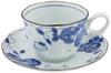 Sanrio Kitty Blue Rose Cup Saucer Box 307737 "Hello Kitty" (Underglaze Blue) & (Gift Included)