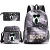 X Three-piece Schoolbag Printed Breathable Practical Backpack Large Capacity Oxford Bag