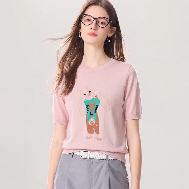 Snowforte Women s Cartoon Jacquard Knit T-Shirt L
