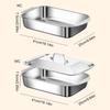 Multifunctional Stainless Steel Serving Tray Square Silver Food Platter Rusts Resistant Dishwasher Safe Dinner Tray