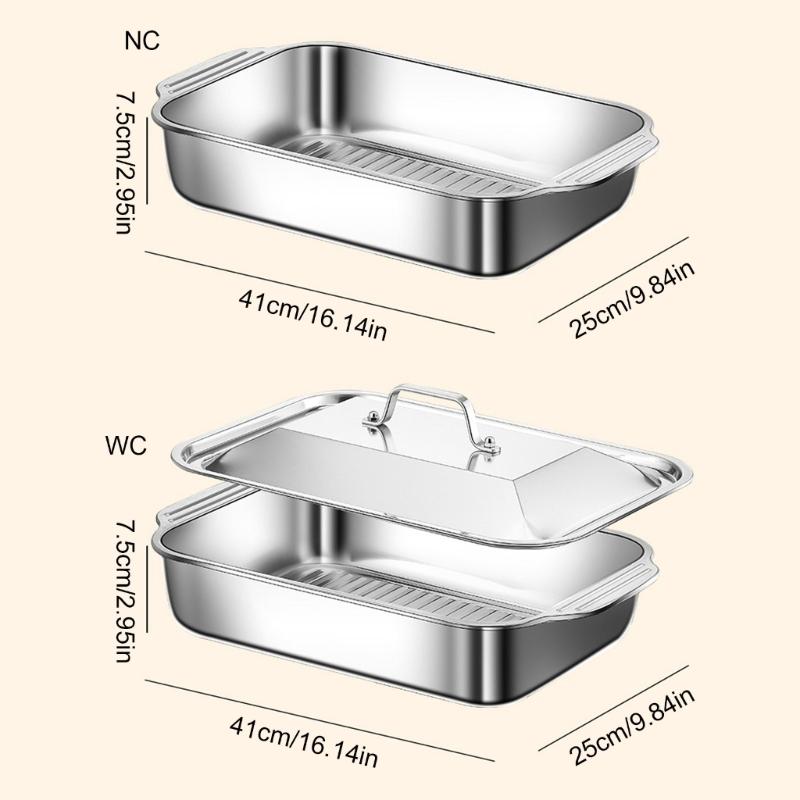 Multifunctional Stainless Steel Serving Tray Square Silver Food Platter Rusts Resistant Dishwasher Safe Dinner Tray
