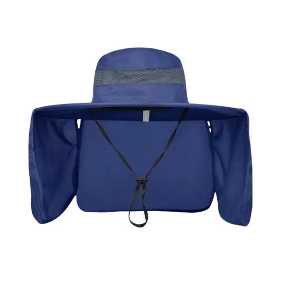 Unisex Summer Sun Hat Cap with Neck Outdoor Sun Protection Flap Breathable Large темно-синий