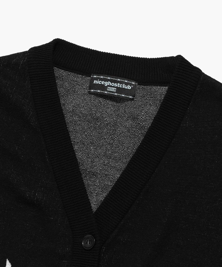 Niceghostclub Danger Heart Cropped Half Cardigan_Black(Ng2Dsuk680A)
