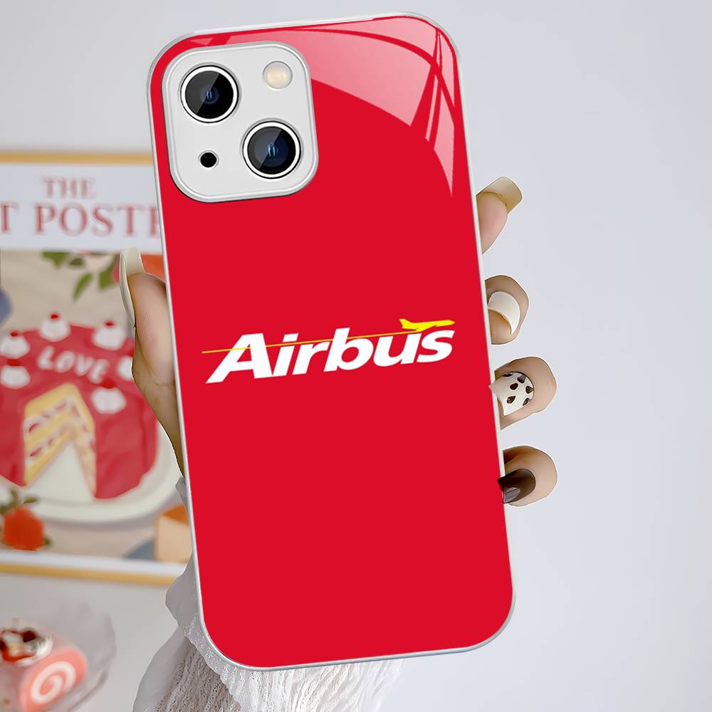 

Закаленное стекло A-Airbus Logo для iPhone 14 13 12 11 Pro Mini XS MAX 14Plus X XS XR Чехлы iphone X