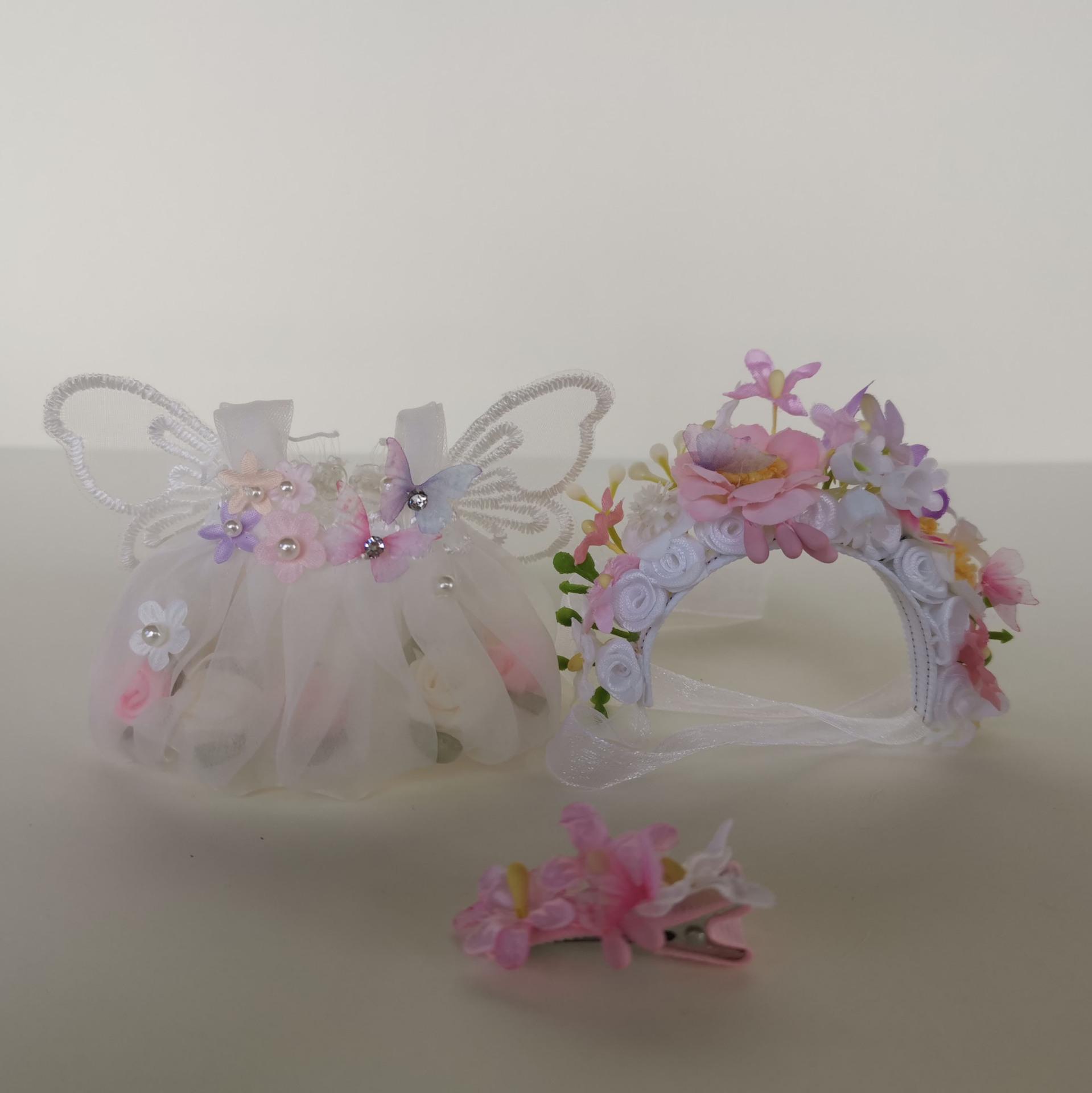 

V1 V2 Слепой бокс Кукла Лабубу Платье Феи цветов Одежда Лабубу Платье принцессы Мини-кукла Наряд Головной убор ручной работы С крыльями without doll