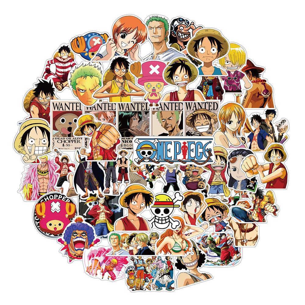 10/30/50pcs Cartoon One Piece Luffy Zoro Stickers Cool Anime Characters Graffiti Sticker Skateboard Helmet Phone Guitar Decals