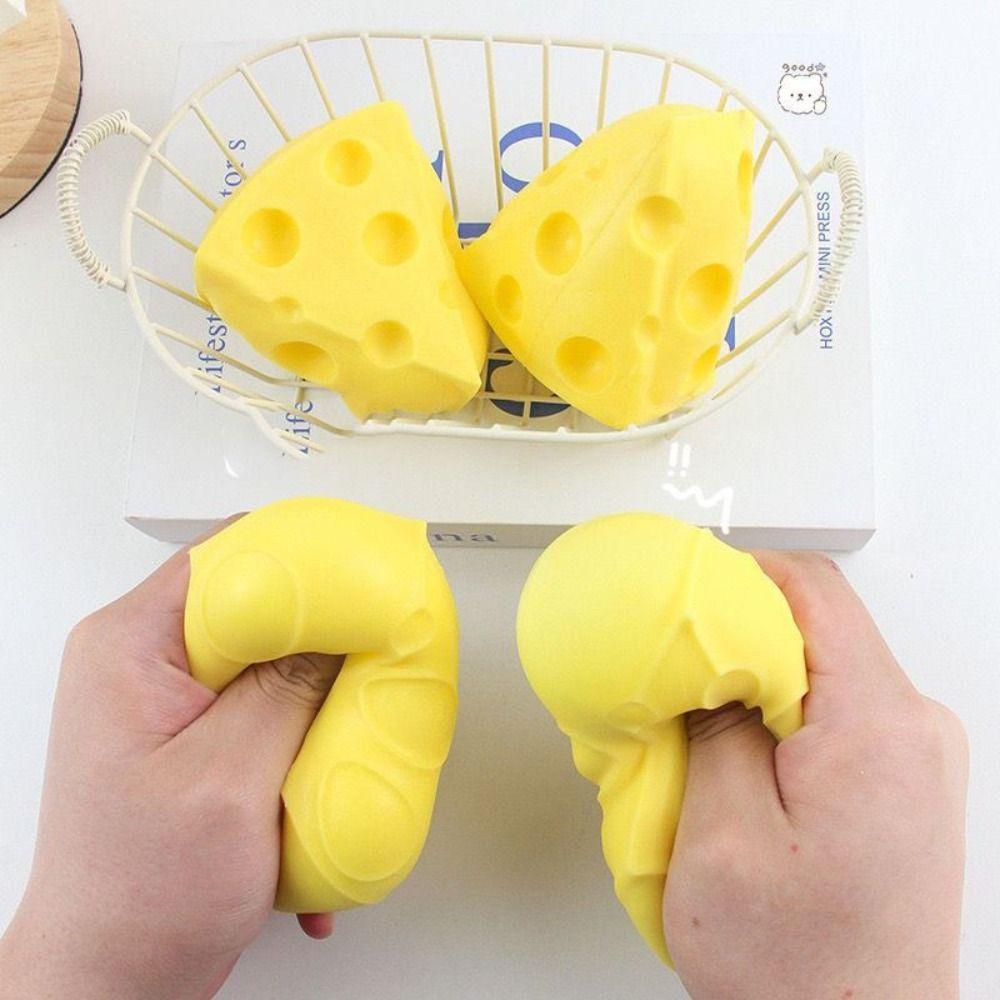 Sticky Simulation Cheese Squeeze Toys Soft Pinching and Decompressing Toy New Relief Relax Toys