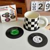 2/4/6/12pcs Retro Vinyl Record Cup Coaster Anti-slip Coffee Coasters Heat Resistant Music Drink Mug Mat Table Placemat Decor