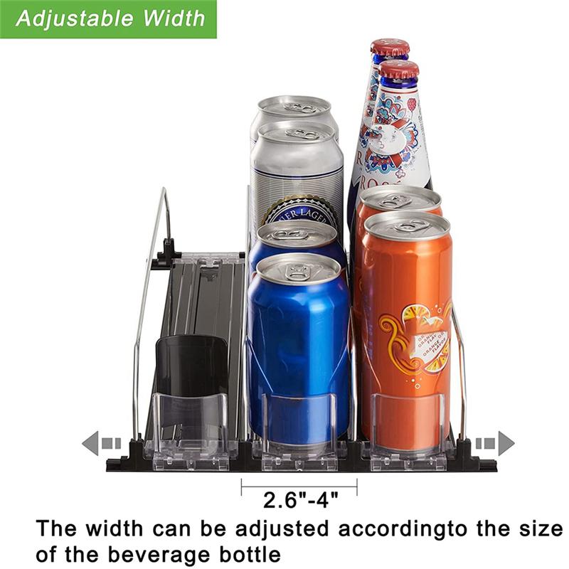 M-Modern-Soda Can Dispenser Beverage Display Rack For Refrigerator With Adjustable Glide - Perfect For Soda, Beer, And Other Bev