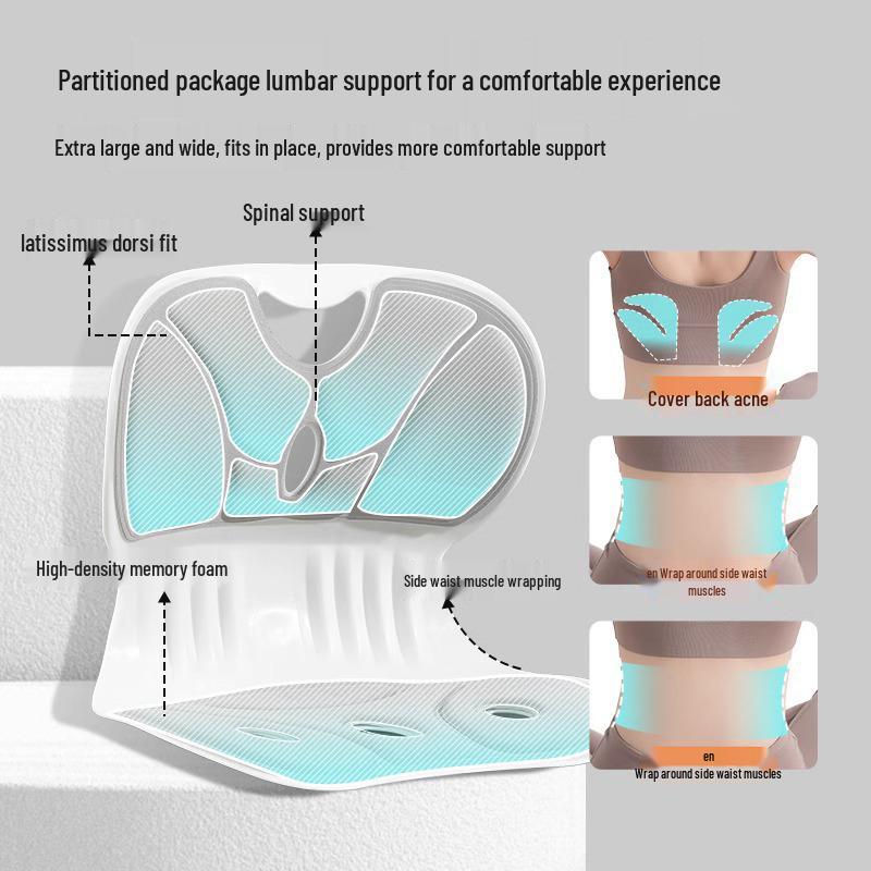 Ergonomický bederní a kyčelní podpůrný polštář pro kancelářskou židli – Podporuje správné držení těla a pohodlí