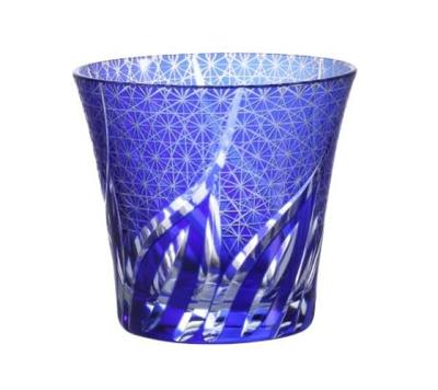 Kiriko Rocks Beer Whiskey Shochu Dishwasher 240ml Glass, Glass, Glass, Glass, Glass, Safe, (Blue)