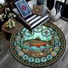 Fish Insects Nature Round Area Rug Under Office Chairs Bedroom Living Room Home Decor
