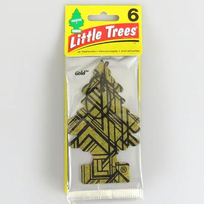 Little Tree "Altın" 6'lı Paket Arabalar İçin, Asılı Tip, Araba