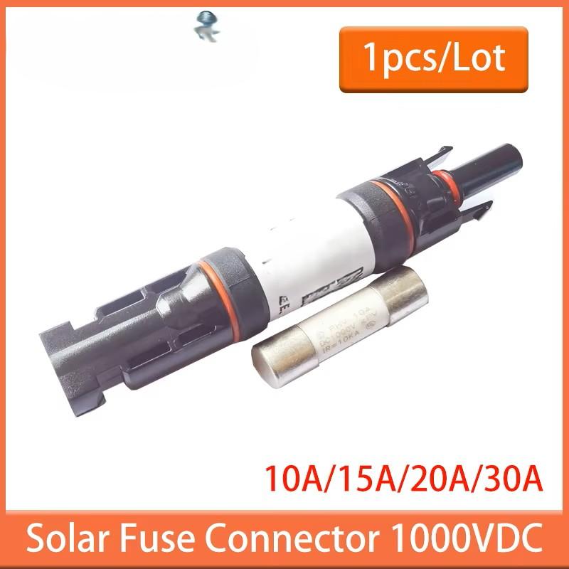 1000VDC 10A 15A 20A 30A DC Solar Fuse Connector Fusible Holder with Inline Fuse for Solar Panel Systems TUV Approved