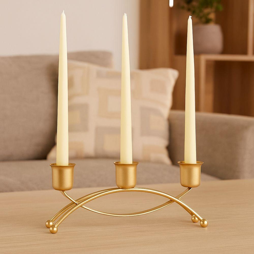 Metal Iron Candleholder Three Head Vintage Candelabra Candle Containers  Wedding Centerpiece