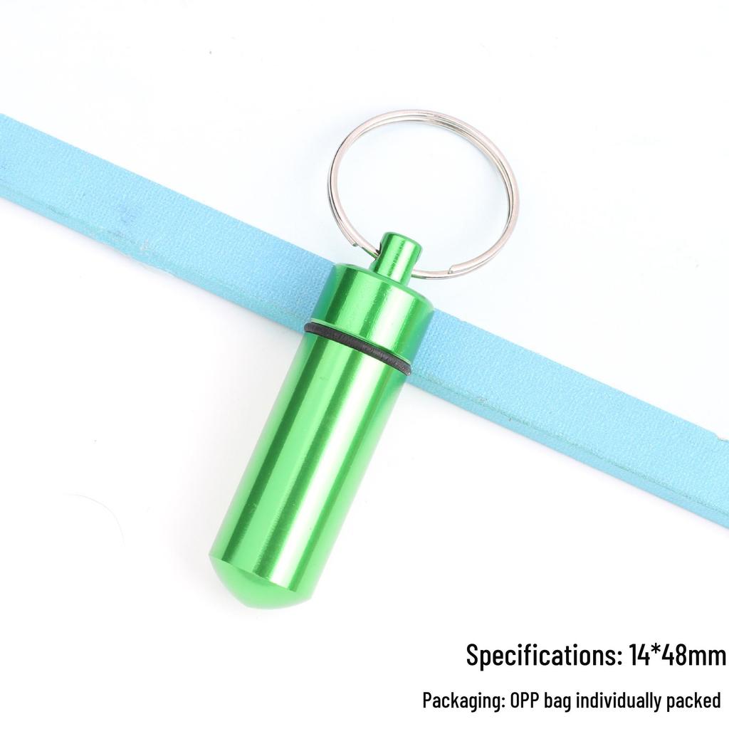 Portable Aluminum Pill Case with Keychain & Sealed Earplugs - Outdoor Survival Gear Pendant