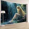 Magic Elf Princess Tapestry Dreamy Waterfall Wall Art In Bedroom Large Decorative Hanging Adding Magic To Your Space