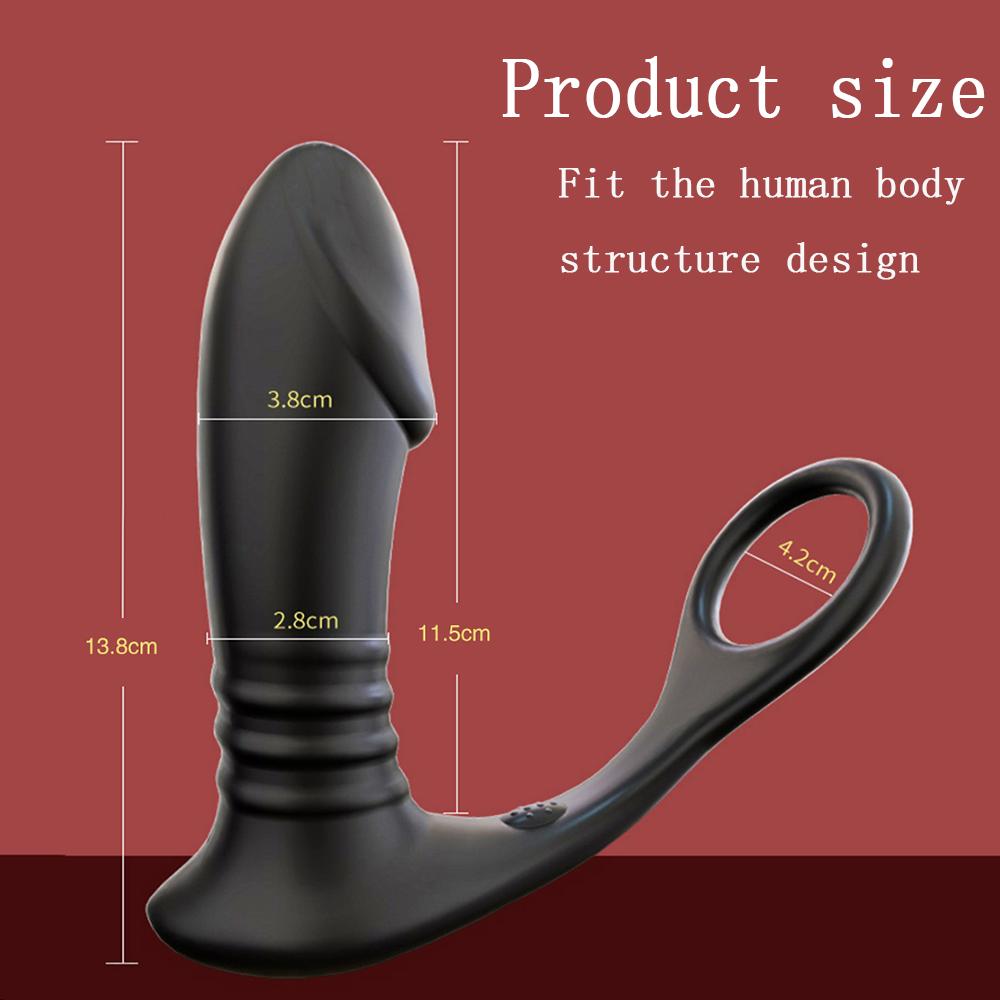 Silicone Anal Vibrator Rotation Beads Prostate Stimulator Massager Delay Ejaculation Ring Anal Butt Plug Dildos Sex Toys for Men