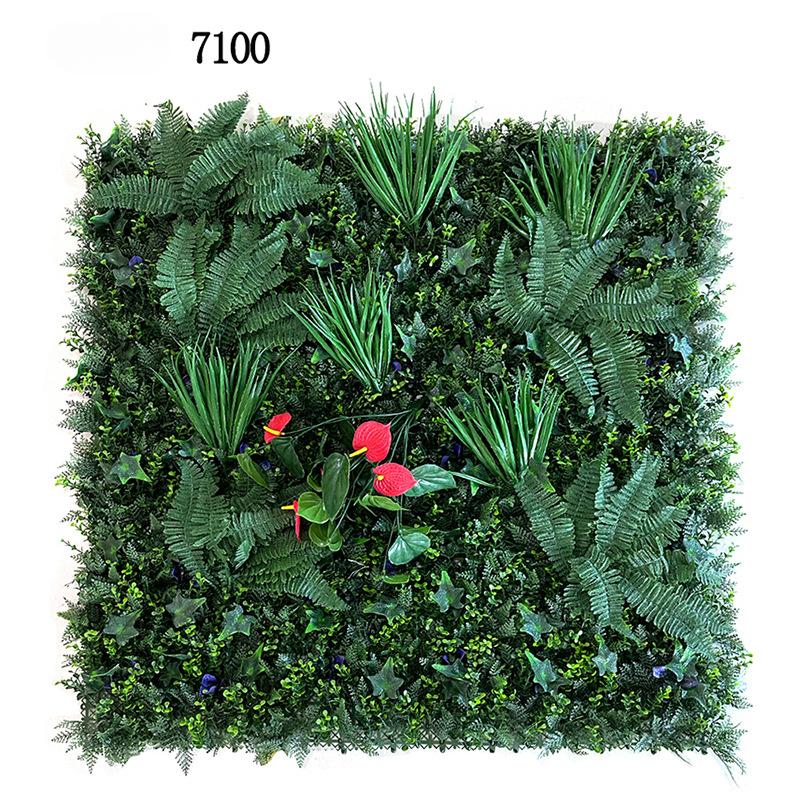 1*1 Meter Simulated Sun Protection Plant Wall Green Plant Background Wall Plastic False Lawn Door Head Outdoor Decorative Flower Wall Lawn