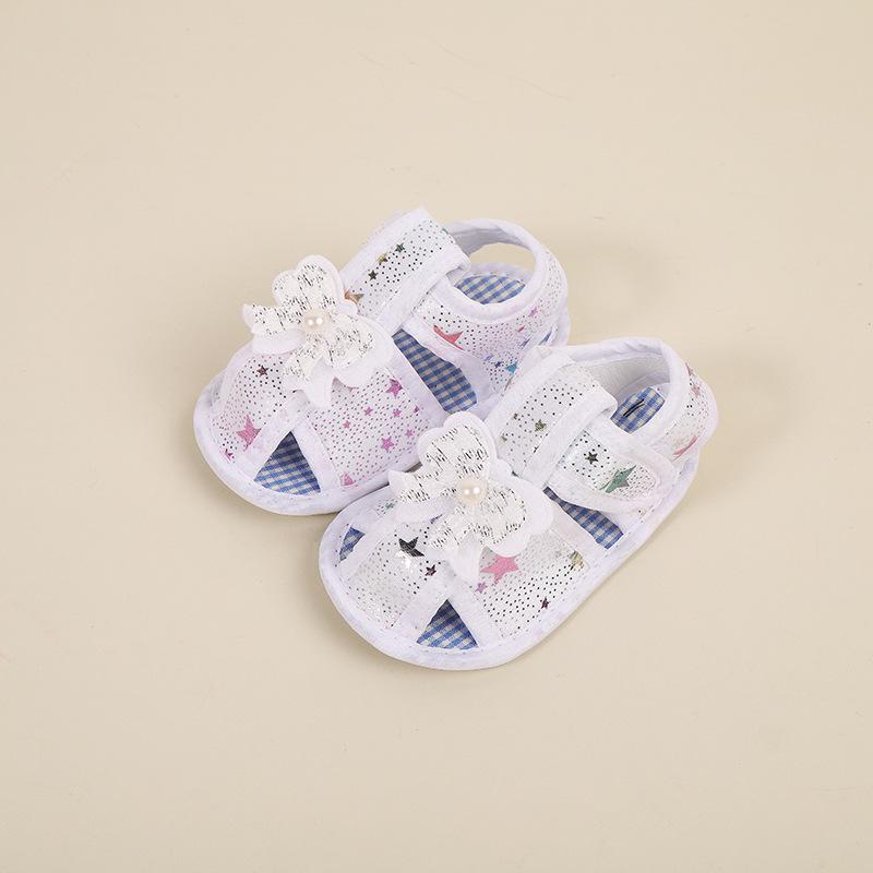 "Floral Velcro Baby Toddler Shoes, Soft Non-Slip Sole with Bow"